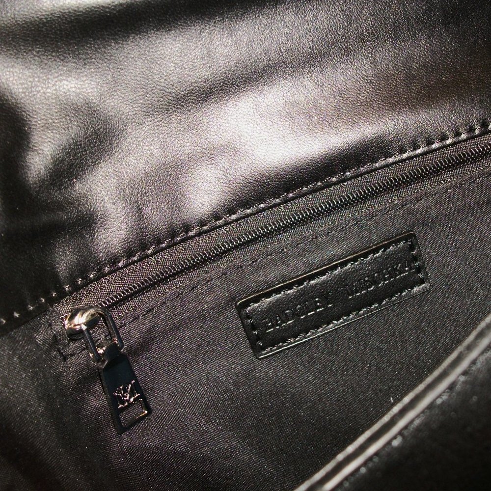 BADGLEY MISCHKA Black Quilted Vegan Leather Crossbody Bag NWT Silver Hardware - Picture 13 of 13